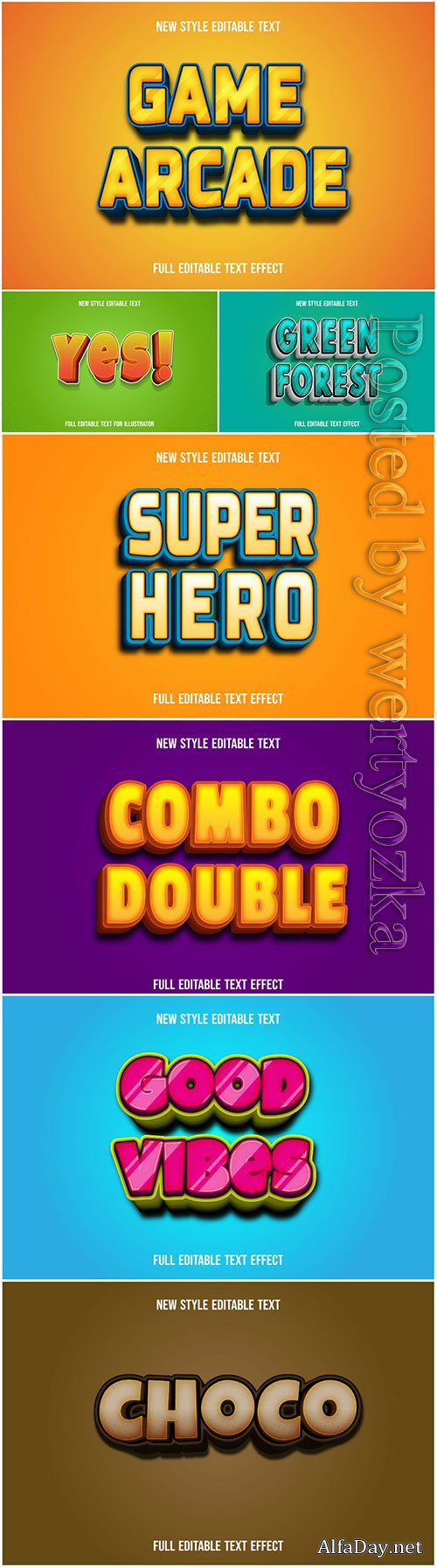 3d editable text style effect vector vol 24