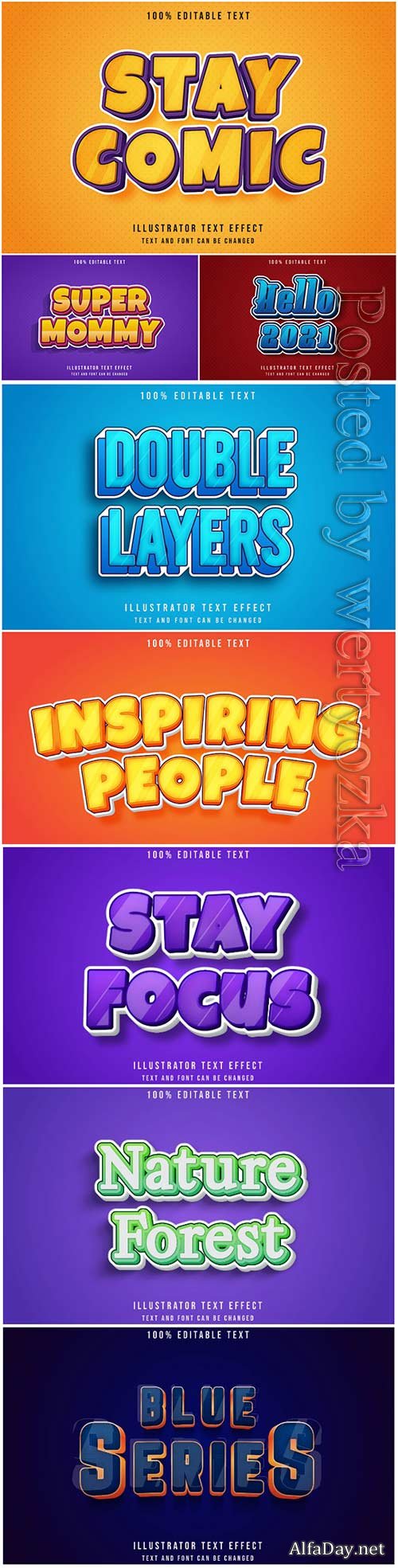 3d editable text style effect vector vol 51