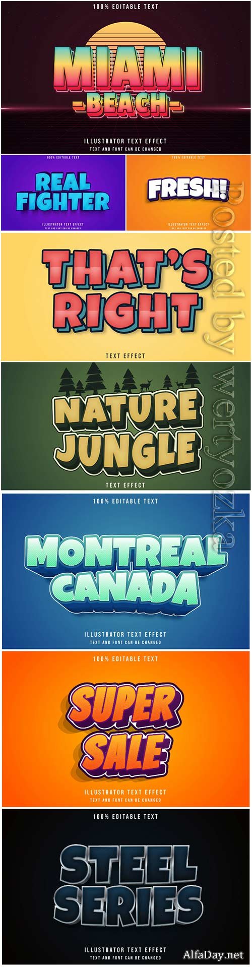 3d editable text style effect vector vol 50