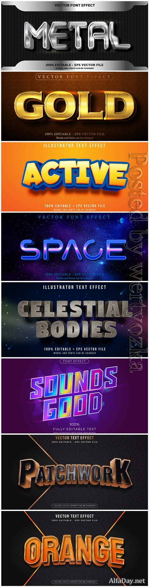 3d editable text style effect vector vol 73