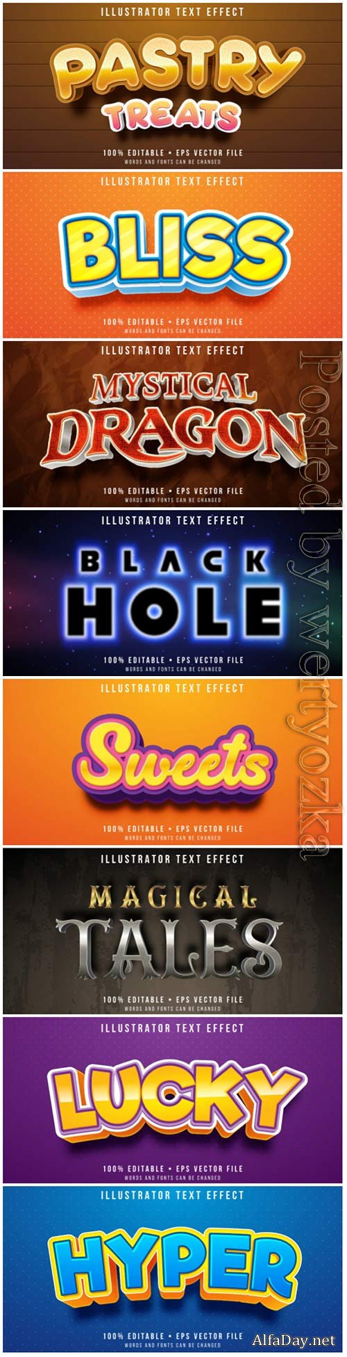 3d editable text style effect vector vol 72