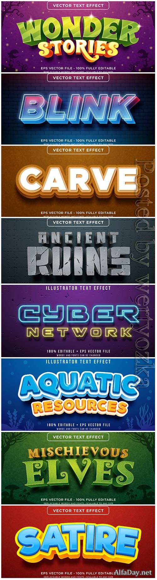 3d editable text style effect vector vol 70