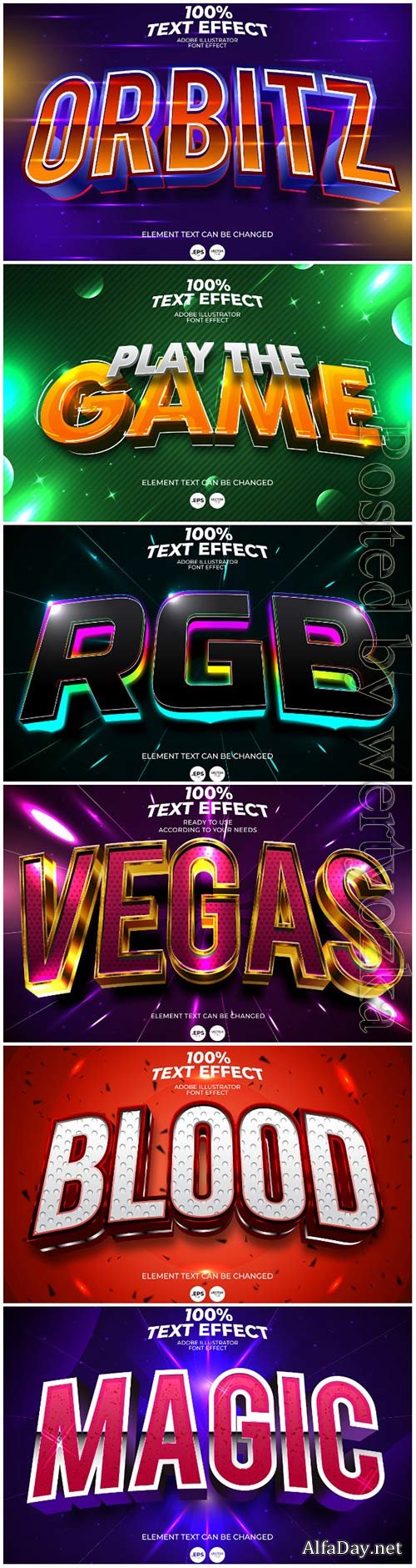 3d editable text style effect vector vol 69