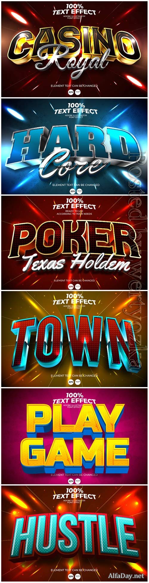 3d editable text style effect vector vol 68