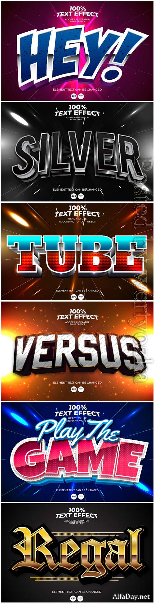 3d editable text style effect vector vol 66