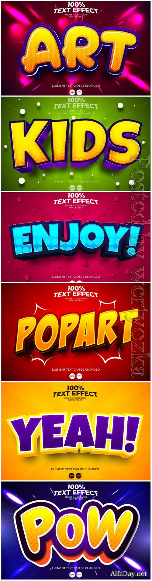 3d editable text style effect vector vol 65