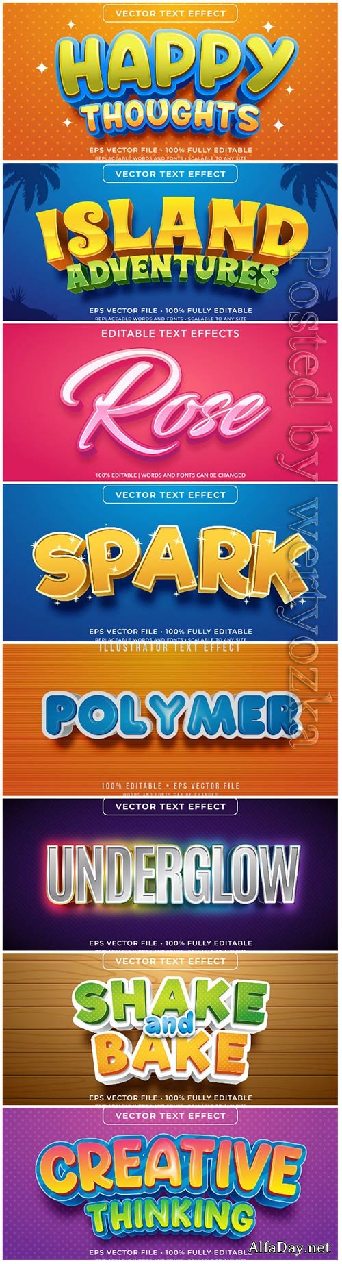3d editable text style effect vector vol 82