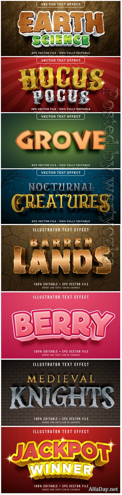 3d editable text style effect vector vol 81