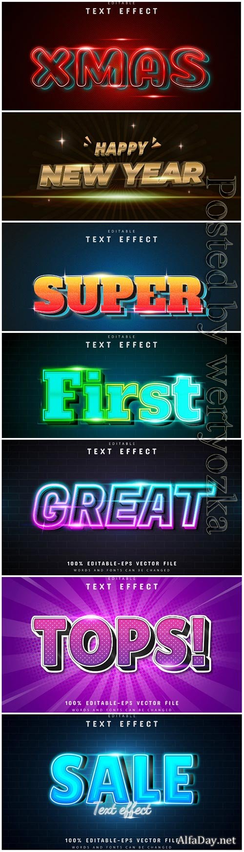 3d editable text style effect vector vol 77