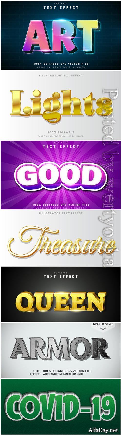 3d editable text style effect vector vol 78
