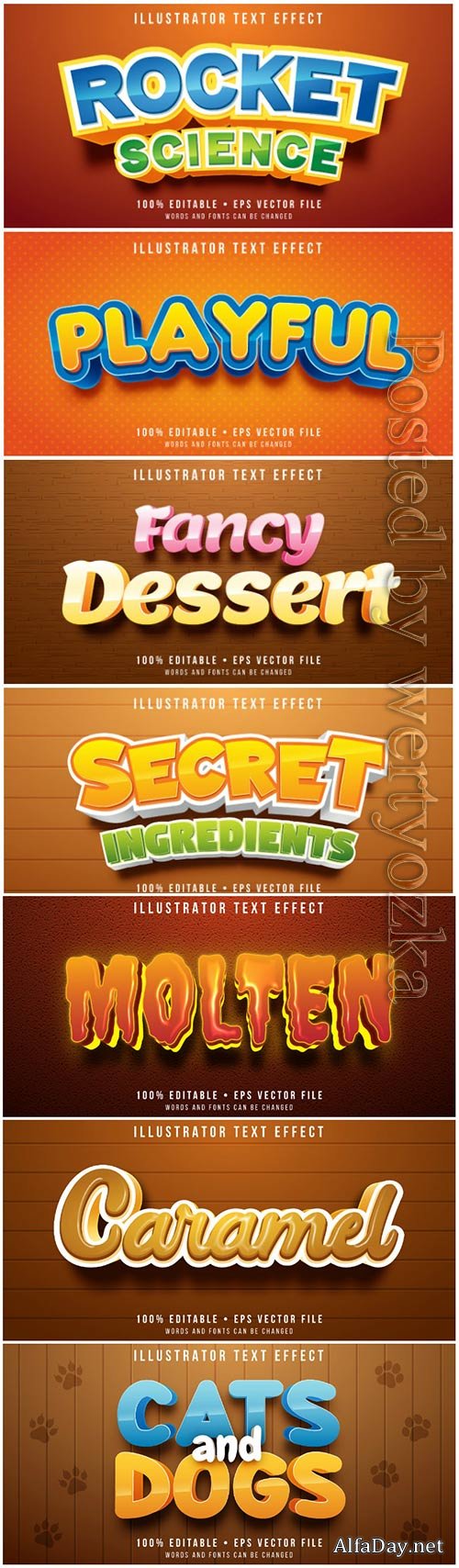3d editable text style effect vector vol 92