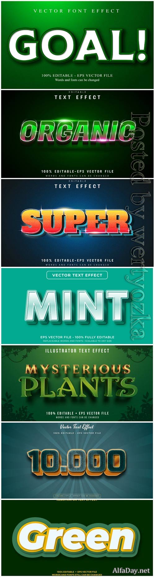 3d editable text style effect vector vol 90