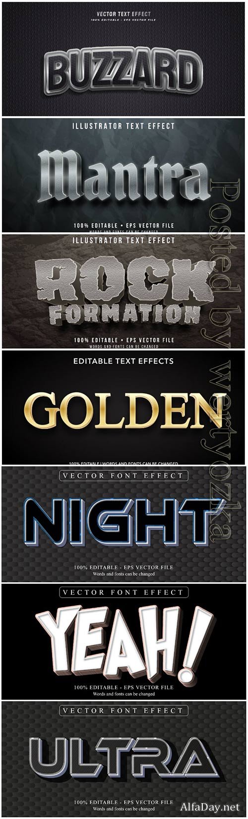 3d editable text style effect vector vol 87