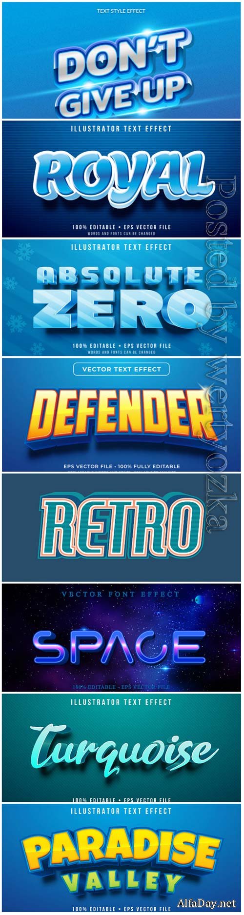 3d editable text style effect vector vol 101