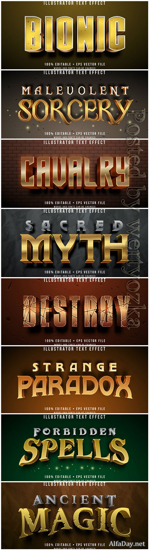 3d editable text style effect vector vol 99