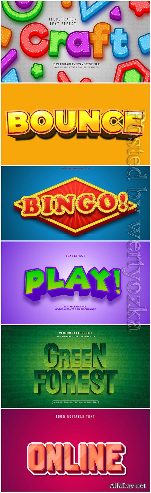 3d editable text style effect vector vol 98