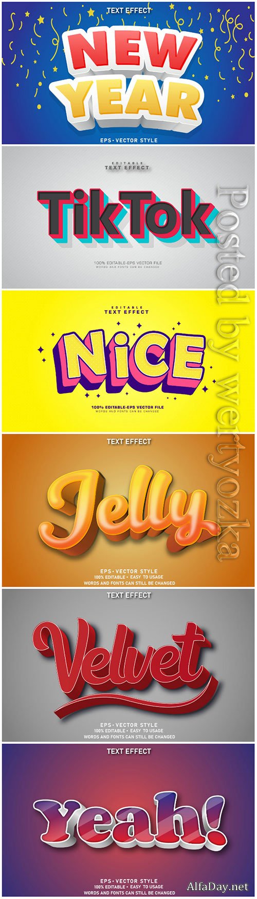 3d editable text style effect vector vol 94