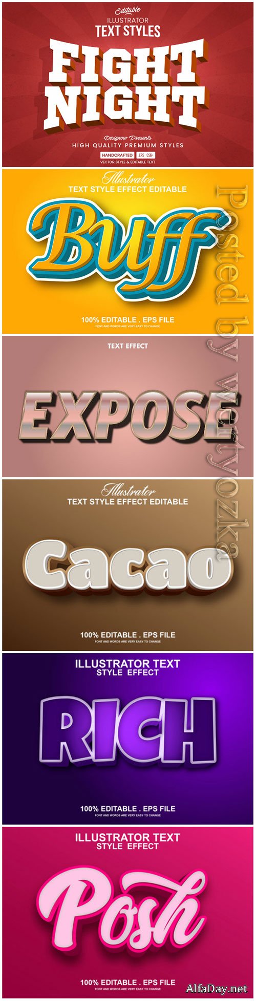 3d editable text style effect vector vol 95