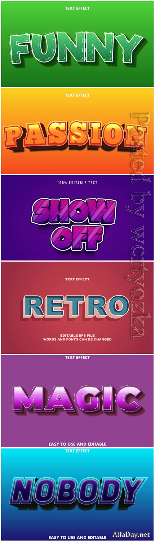 3d editable text style effect vector vol 97