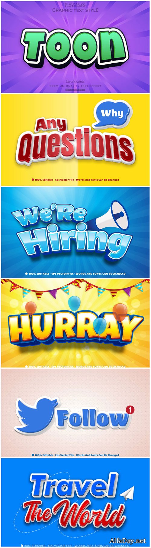 3d editable text style effect vector vol 115