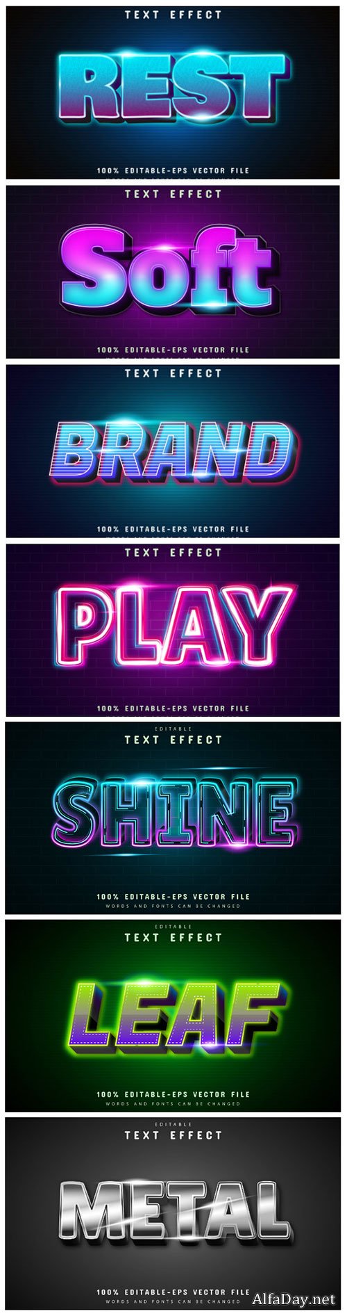 3d editable text style effect vector vol 148