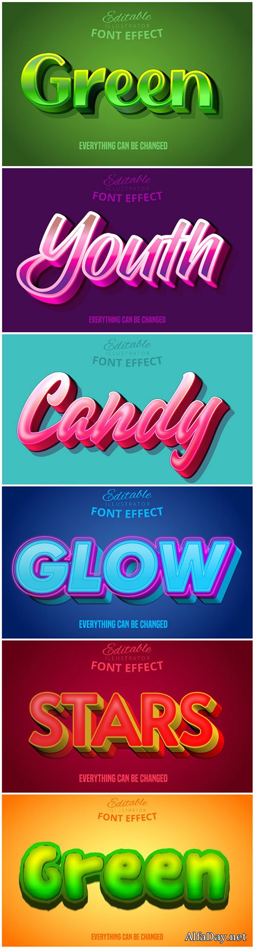 3d editable text style effect vector vol 164