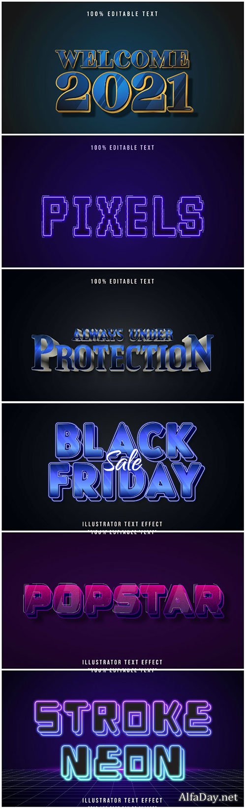 3d editable text style effect vector vol 187