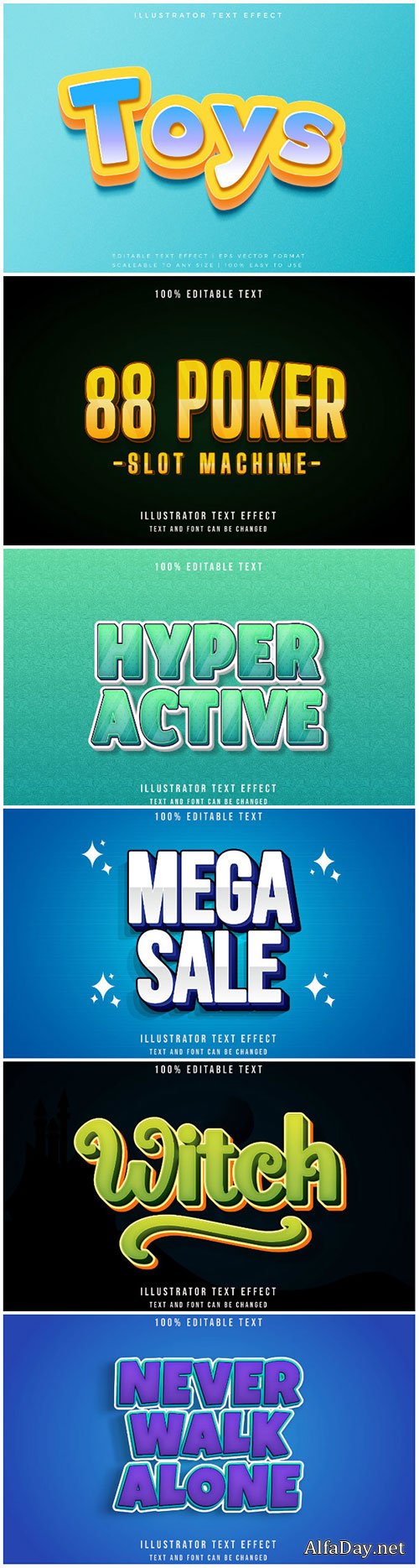 3d editable text style effect vector vol 184