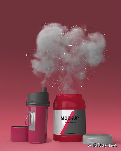 Supplements splash concept mock-up psd