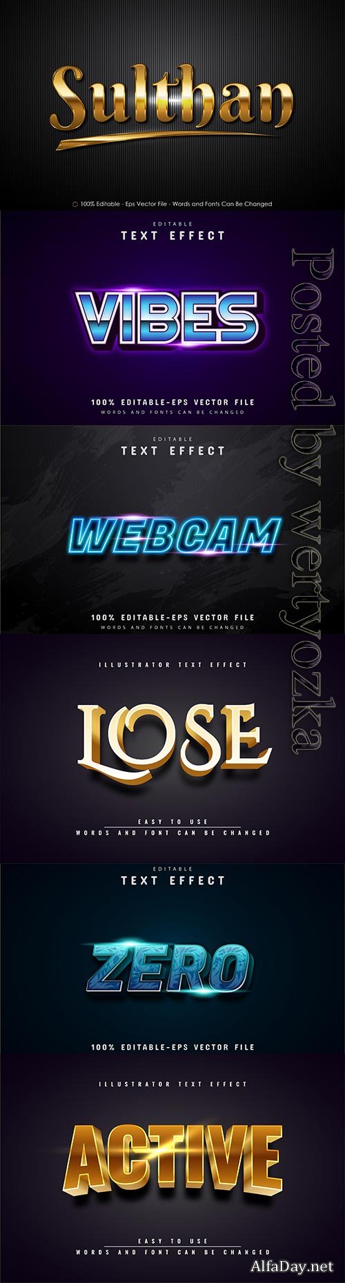 3d editable text style effect vector vol 223