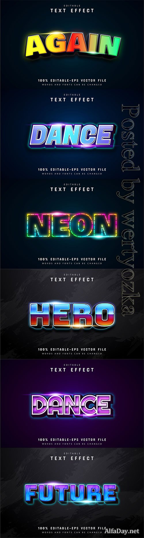 3d editable text style effect vector vol 221