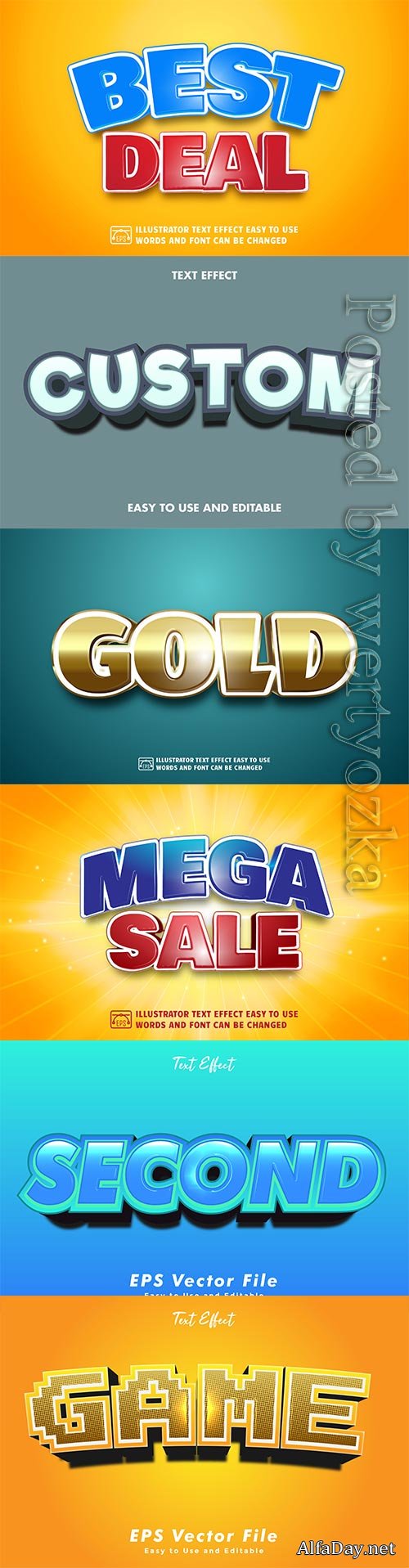 3d editable text style effect vector vol 232