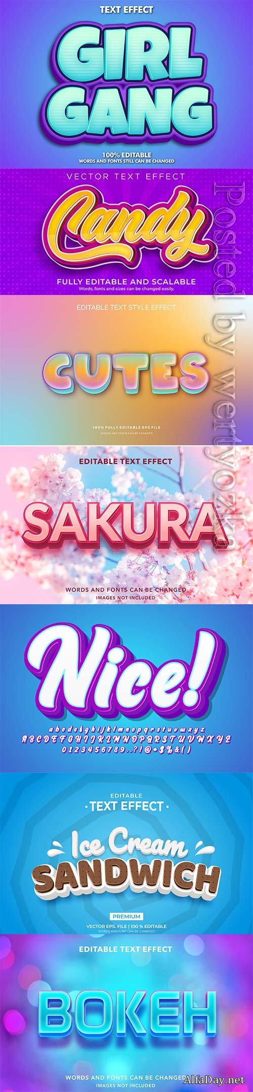 3d editable text style effect vector vol 301