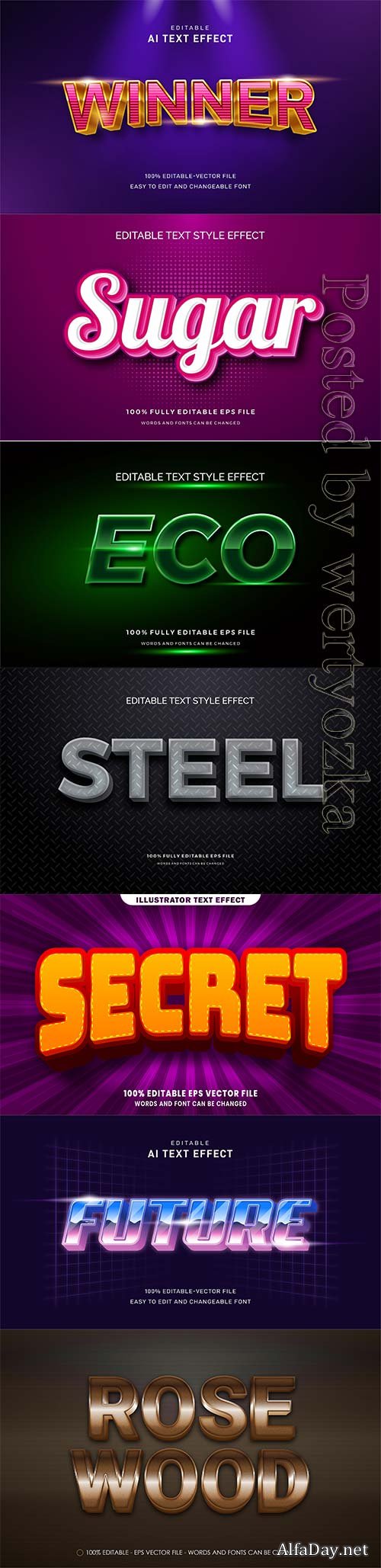 3d editable text style effect vector vol 306