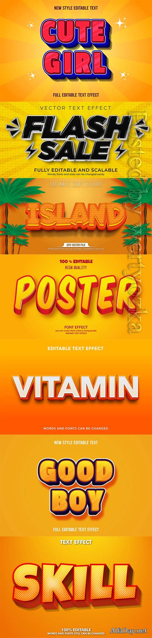 3d editable text style effect vector vol 303
