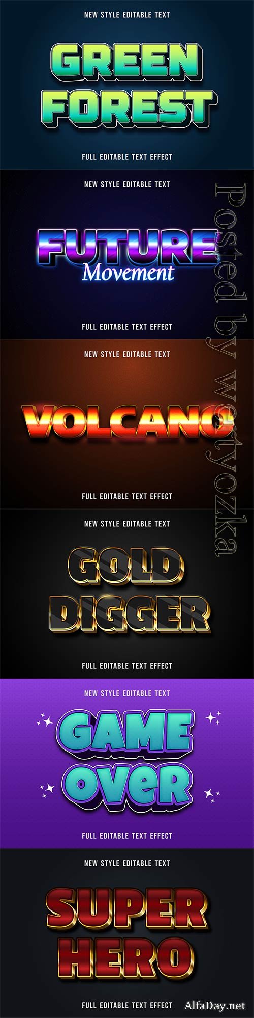 3d editable text style effect vector vol 335