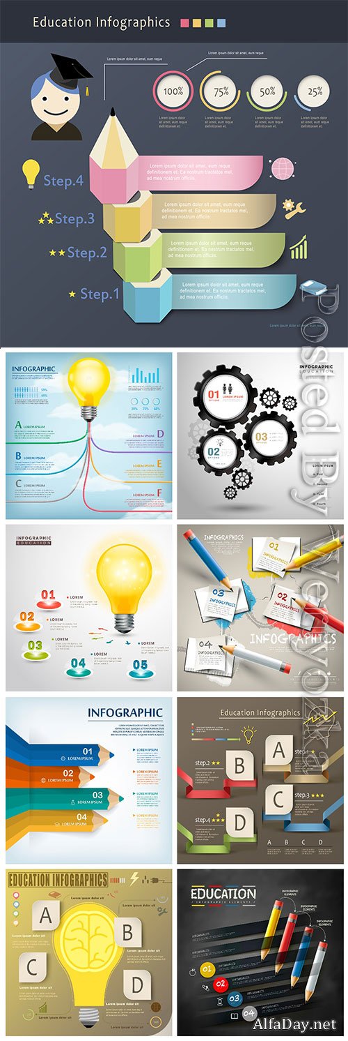 Infographic template concept vector design vol 5
