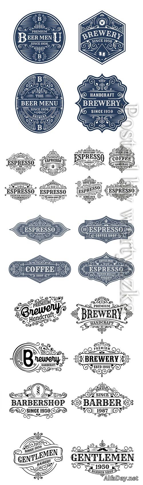 Set of vintage vector label design