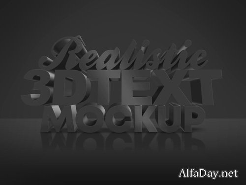 Dark 3D Text Effect PSD Design Template