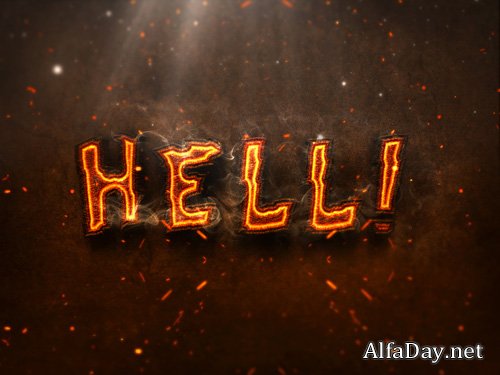 Burning Text Effect PSD Design Template vol 7