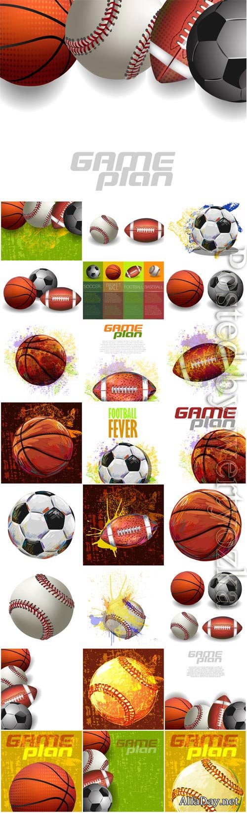 Sports balls in vector