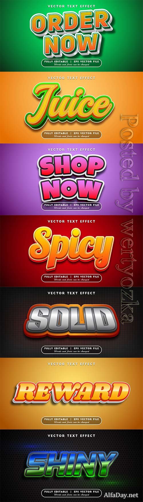3d editable text style effect vector vol 425