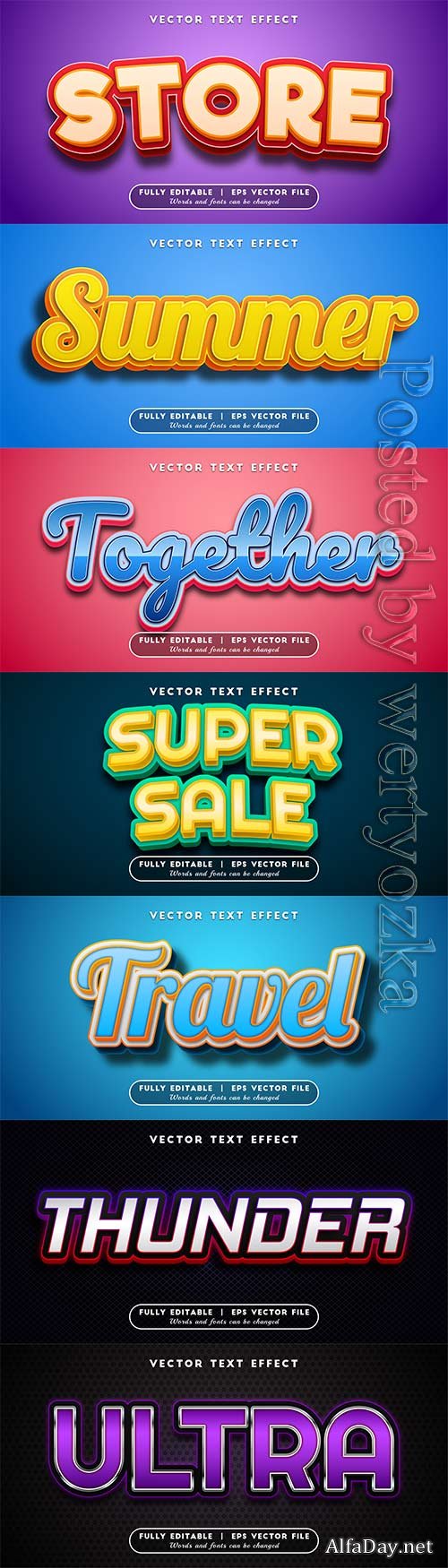 3d editable text style effect vector vol 426
