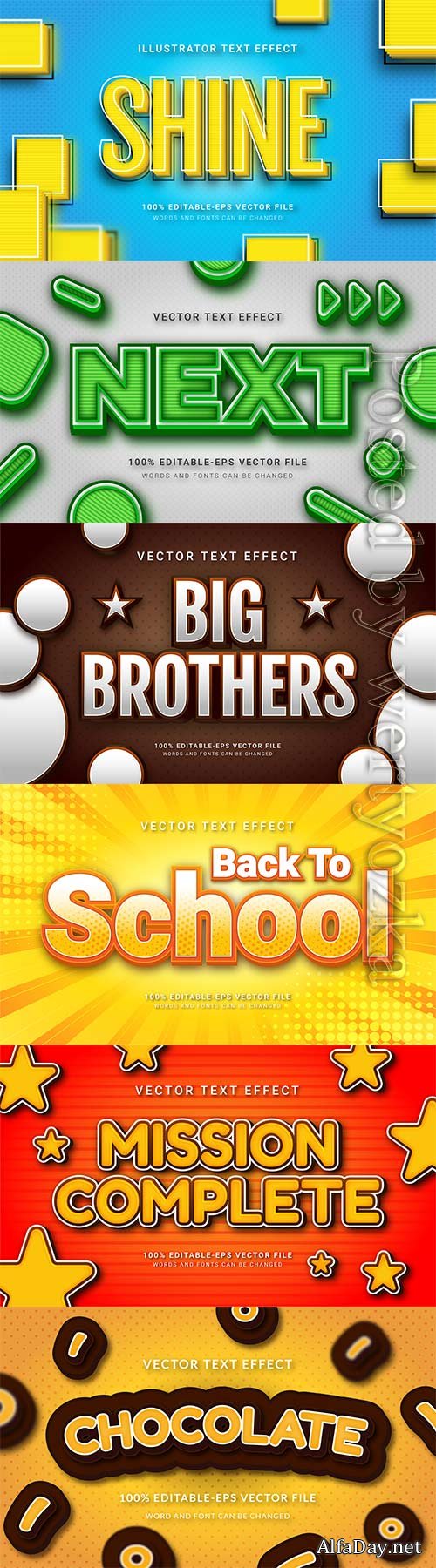 3d editable text style effect vector vol 419