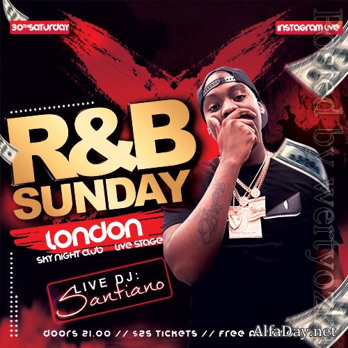 R&B Club Party Flyer PSD Template