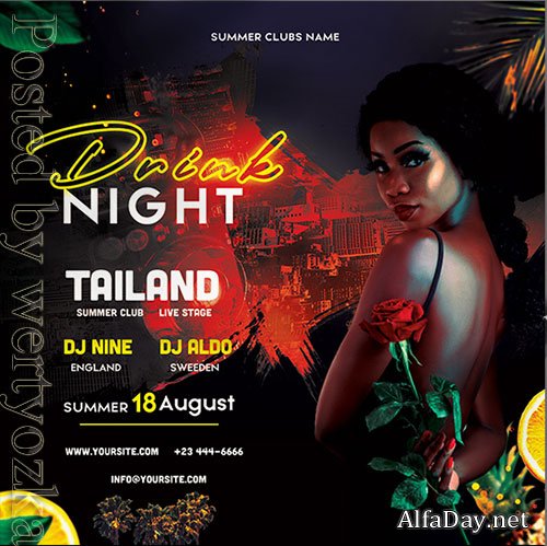Drink Night Club PSD Flyer Template