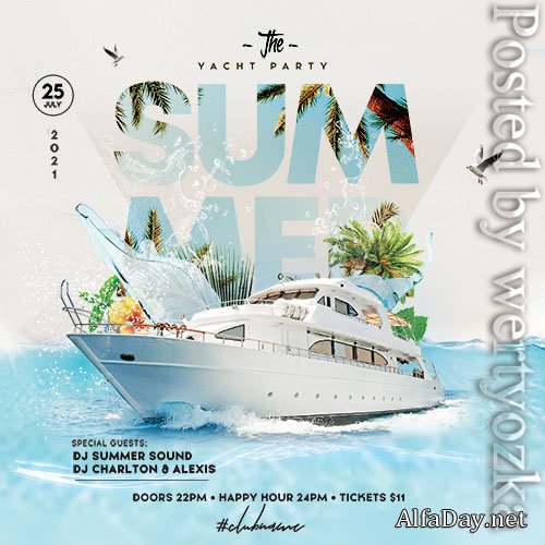 The Summer Yacht Party PSD Flyer Template