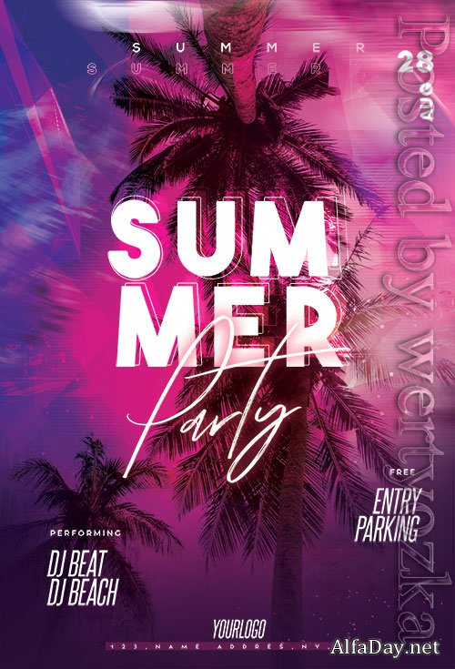 Tropical Vibes Flyer PSD Template