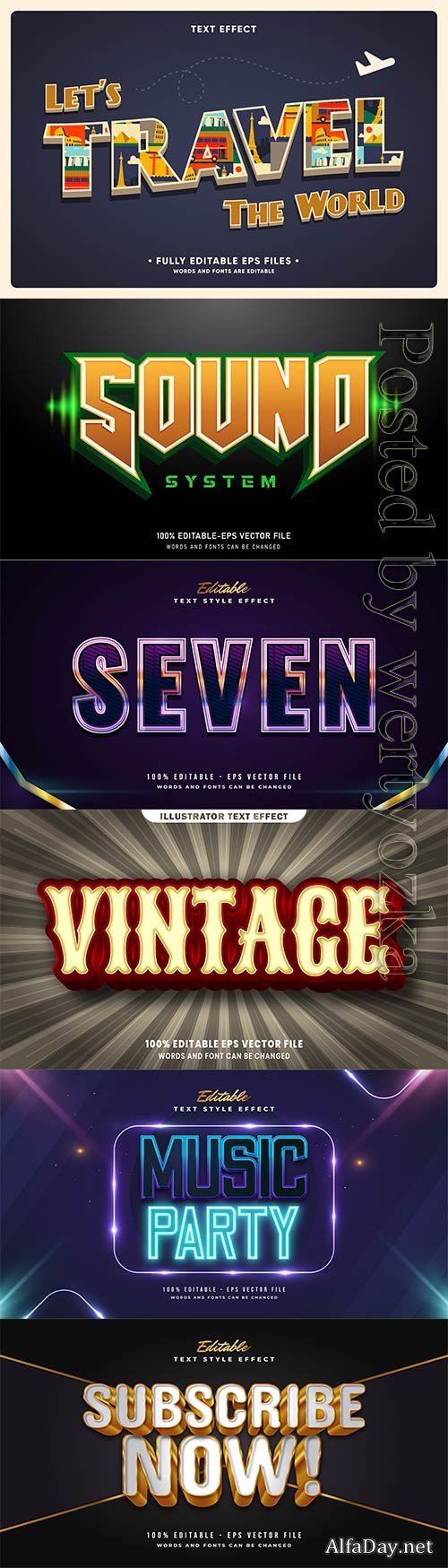 3d editable text style effect vector vol 457
