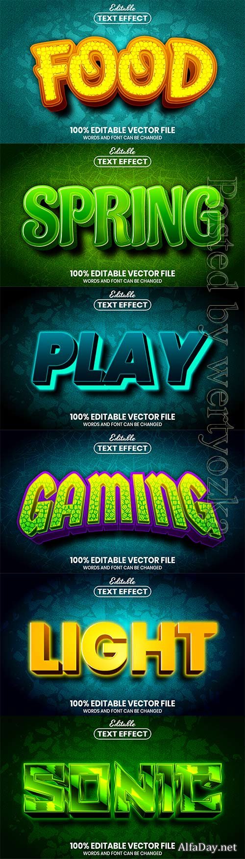 3d editable text style effect vector vol 484
